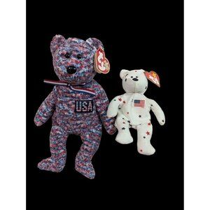 Ty Beanie Babies USA 2000 bear and Teanie‎ Glory  Bear  1993